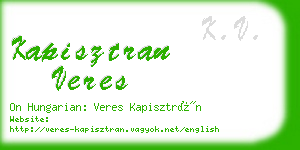 kapisztran veres business card